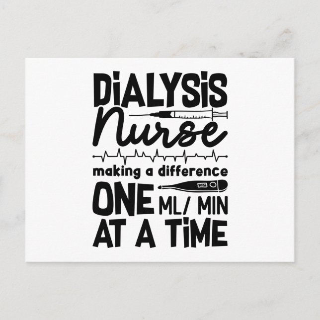 Dialysis Nurse Technician Dialysis Tech Nephrology Postcard (Front)