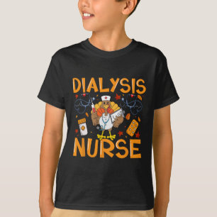 Dialysis Nurse Turkey Thanksgiving Stethoscope Aut T-Shirt