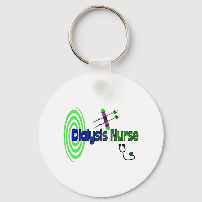 "Dialysis Nurse" Unique graphics Gifts Key Ring (Front)