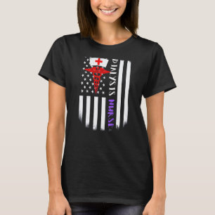 Dialysis Nursing US Flag Patriotic Nephrology Nurs T-Shirt
