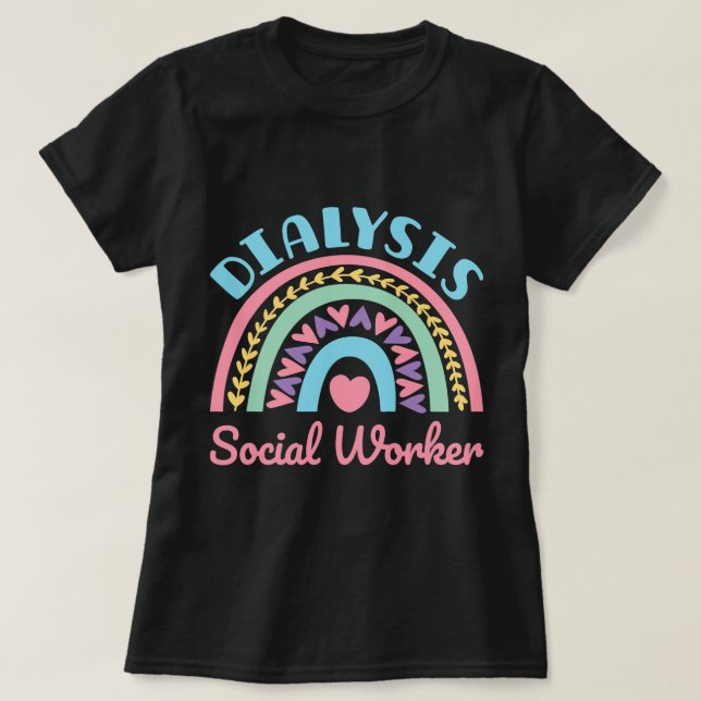 Dialysis Social Worker Renal LCSW Rainbow Women T-Shirt (Design Front)