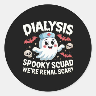 Dialysis Spooky Squad Renal Halloween Nephrology N Classic Round Sticker