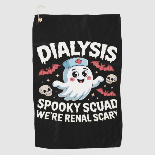 Dialysis Spooky Squad Renal Halloween Nephrology N Golf Towel (Front)
