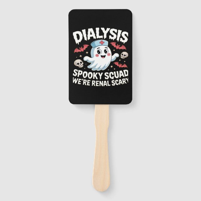 Dialysis Spooky Squad Renal Halloween Nephrology N Hand Fan (Front)