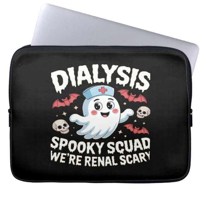 Dialysis Spooky Squad Renal Halloween Nephrology N Laptop Sleeve (Front)