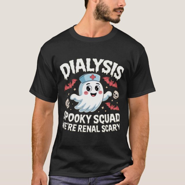 Dialysis Spooky Squad Renal Halloween Nephrology N T-Shirt (Front)
