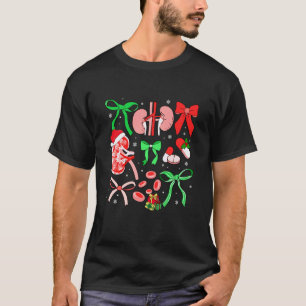Dialysis Tech Coquette Christmas Kidney Nephrology T-Shirt
