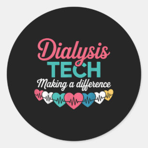 Dialysis Tech Making A Difference Technician Heart Classic Round Sticker