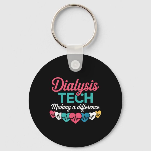 Dialysis Tech Making A Difference Technician Heart Key Ring (Front)
