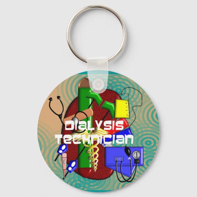 Dialysis Technician Art Gifts Key Ring (Front)