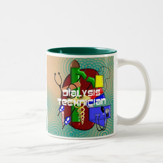 Dialysis Technician Art Gifts Two-Tone Coffee Mug (Right)