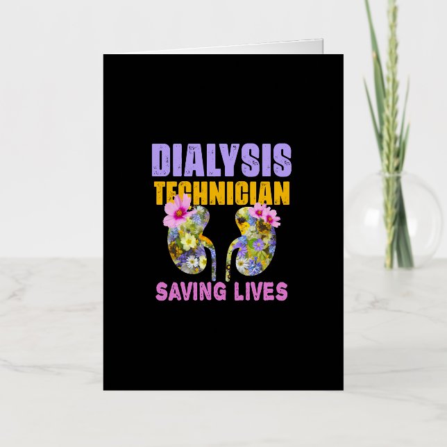 dialysis technician gifts - nephrologist shirt foil greeting card (Front)