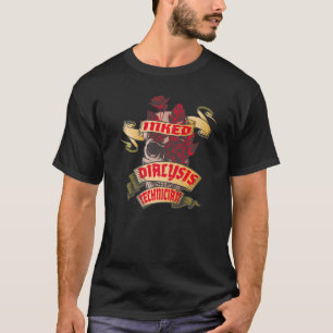 Dialysis Technician Inked Skull & Red Roses Tattoo T-Shirt