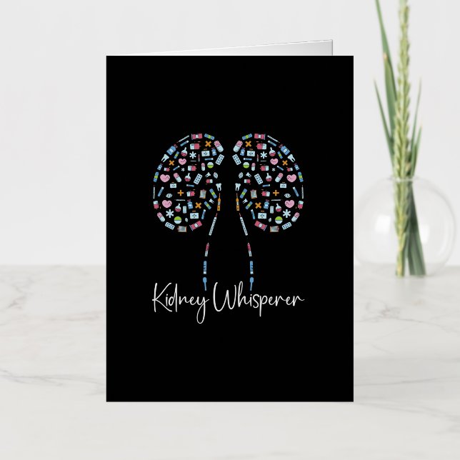 Dialysis Technician Kidney Whisperer Tech Nurse Foil Greeting Card (Front)