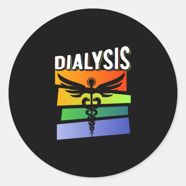 Dialysis Technician Medical Colourful Nurse Classic Round Sticker (Front)