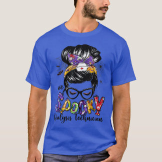 Dialysis Technician Messy Bun Happy Halloween Gift T-Shirt