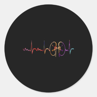 Dialysis Technician Nurse Kidney Heartbeat awarene Classic Round Sticker