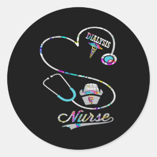 Dialysis Technician Nurse Ney Hebeat Classic Round Sticker