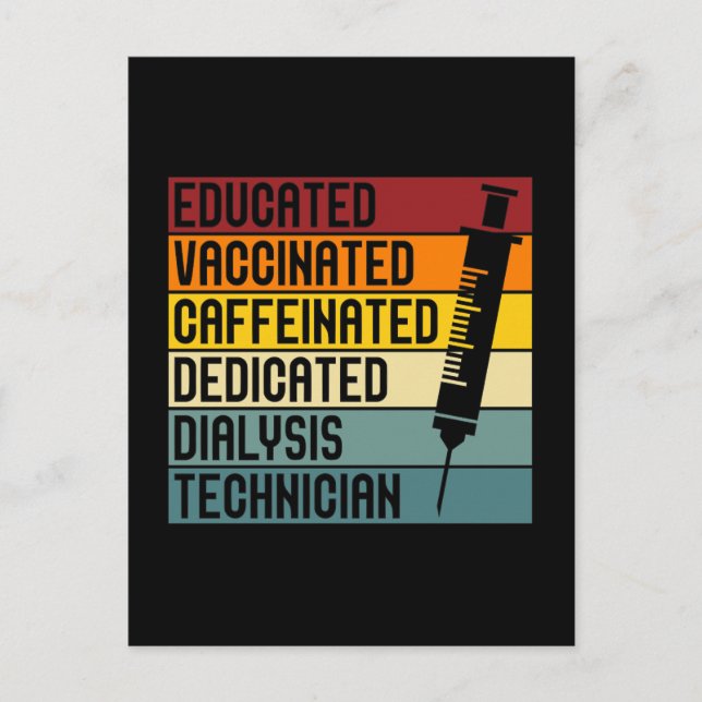 Dialysis Technician Quote Dialysis Tech Nephrology Holiday Postcard (Front)