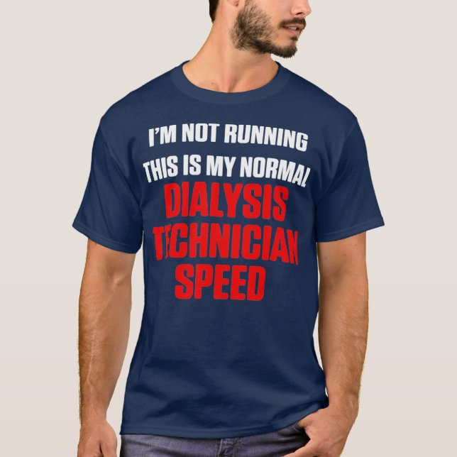 Dialysis Technician Running Nephrology Tech T-Shirt (Front)
