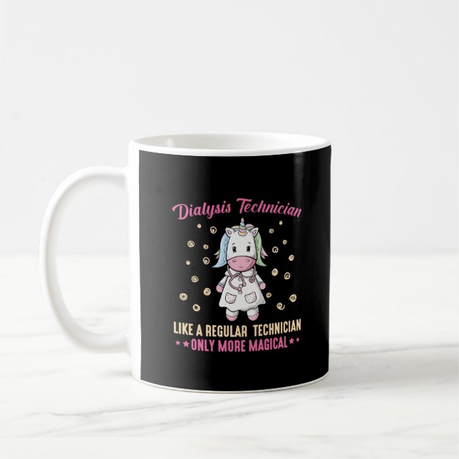 Dialysis Technician Unicorn Nurse Nephrologist Coffee Mug (Left)
