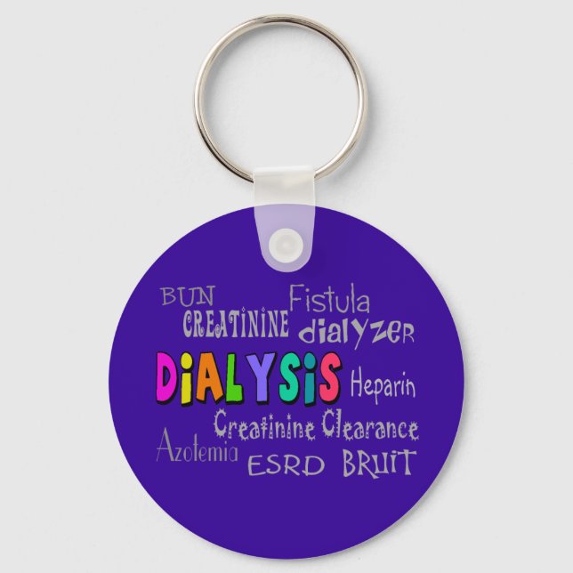 Dialysis Terminology Gifts Keychain purple (Front)