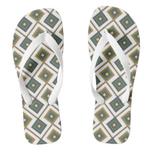 Diamante in green flip flops