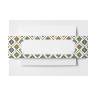 Diamante in green invitation belly band