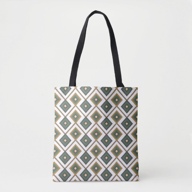 Diamante in green tote bag (Front)