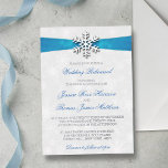 Diamante Snowflake & Blue Ribbon Winter Wedding<br><div class="desc">Celebrate in style with these elegant and very trendy wedding rehearsal dinner invitations. The design is easy to personalise with your special event wording and your guests will be thrilled when they receive these fabulous invites. Matching wedding items can be found in the collection.</div>