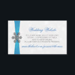 Diamante Snowflake & Blue Ribbon Winter Wedding Enclosure Card<br><div class="desc">The diamante snowflake & blue ribbon wedding collection is perfect for any couple planning a romantic winter wedding celebration. The design features a light silvery grey and white snowflake textured background with a diamante snowflake on top of a silky looking ribbon. The wording incorporates the same silvery grey and blue...</div>