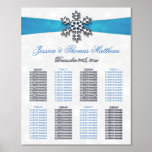 Diamante Snowflake & Blue Ribbon Winter Wedding Foil Prints<br><div class="desc">Celebrate in style with this elegant and very trendy real foil pressed wedding seating chart. The design is easy to personalise with your own wording and your family and friends will be thrilled when they see this fabulous table plan. Matching wedding items can be found in the collection.</div>