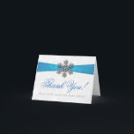 Diamante Snowflake & Blue Ribbon Winter Wedding Holiday Card<br><div class="desc">The diamante snowflake & blue ribbon wedding collection is perfect for any couple planning a romantic winter wedding celebration. The design features a light silvery grey and white snowflake textured background with a diamante snowflake on top of a silky looking ribbon. The wording incorporates the same silvery grey and blue...</div>