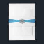 Diamante Snowflake & Blue Ribbon Winter Wedding Invitation Belly Band<br><div class="desc">Celebrate in style with these elegant wedding invitation belly bands. The matching wedding items can be found in the collection.</div>