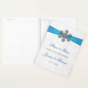 Diamante Snowflake & Blue Ribbon Winter Wedding Planner