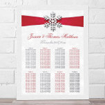 Diamante Snowflake & Red Ribbon Winter Wedding Foil Prints<br><div class="desc">Celebrate in style with this elegant and very trendy real foil pressed wedding seating chart. The design is easy to personalise with your own wording and your family and friends will be thrilled when they see this fabulous table plan. Matching wedding items can be found in the collection.</div>