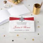 Diamante Snowflake & Red Ribbon Winter Wedding Guest Book<br><div class="desc">Celebrate in style with this glamourous and very trendy real foil pressed wedding guestbook. The design is easy to personalise with your special event wording and your guests will be thrilled when they see this fabulous guestbook. Matching wedding items can be found in the collection.</div>