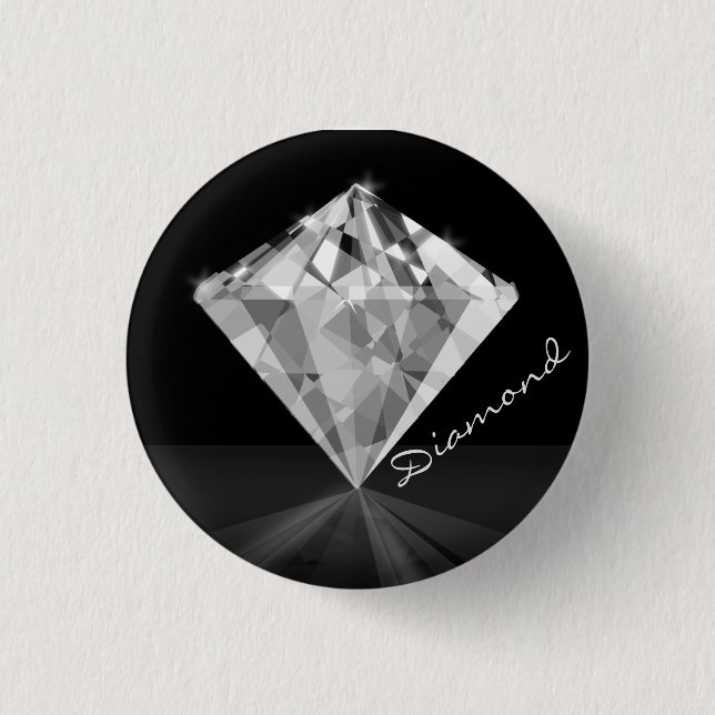Diamond  3 cm round badge (Front)