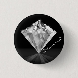 Diamond 3 cm round badge