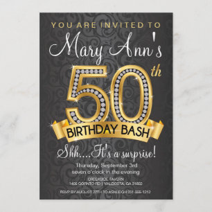 Diamond 50th Birthday Invitation