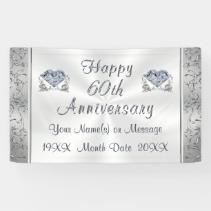 Diamond, 60th Anniversary Banners, Personalised Banner