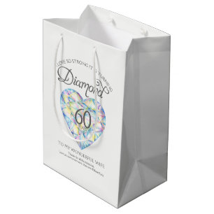 Diamond 60th anniversary custom jewellery gift bag