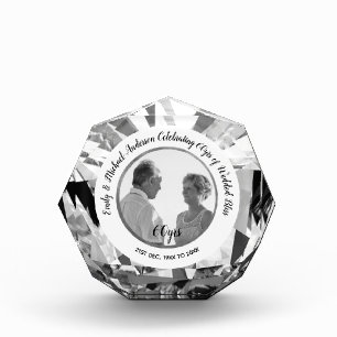Diamond 60th PHOTO Wedding Anniversary Gem Acrylic Award