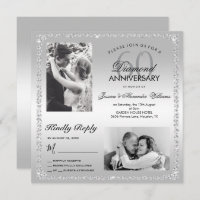 Diamond 60th Wedding Anniversary Double Photo