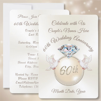 Diamond 60th Wedding Anniversary Invitations