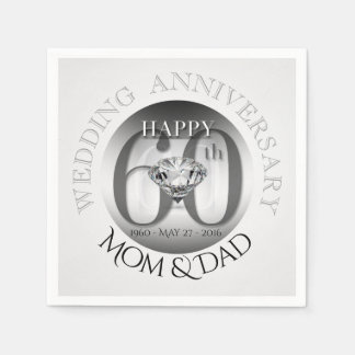 Diamond 60th Wedding Anniversary Paper Napkins