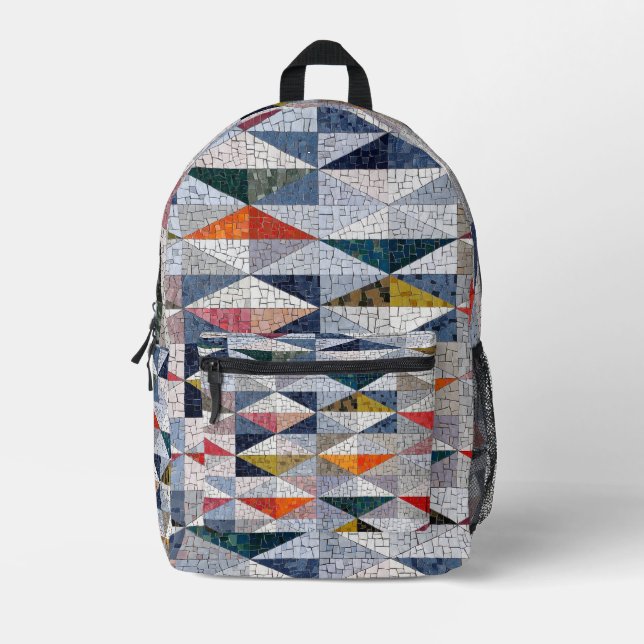 Diamond Abstract  Printed Backpack (Front)