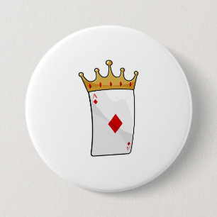 Diamond Ace with King Crown 7.5 Cm Round Badge