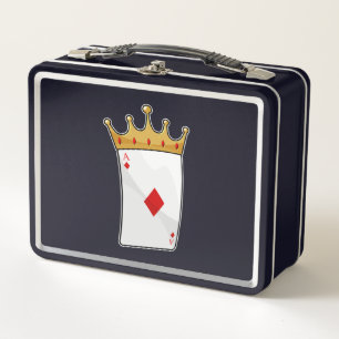 Diamond Ace with King Crown Metal Lunch Box