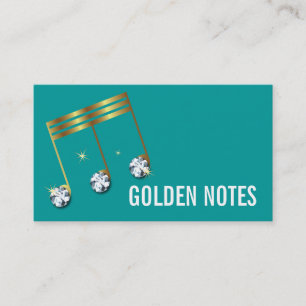 Diamond and Gold Musical Note Business Card. Business Card